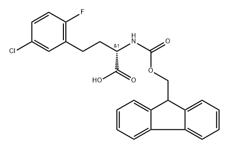Benzenebutanoic acid, 5-chloro-α-[[(9H-fluoren-9-ylmethoxy)carbonyl]amino]-2-fluoro-, (αS)- Structure