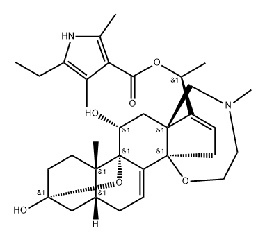 Batrachotoxinin A 20-(5-ethyl-2,4-dimethyl-1H-pyrrole-3-carboxylate) Structure