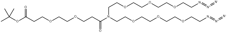 N-(Boc-PEG2)-N-bis(PEG3-azide) Struktur