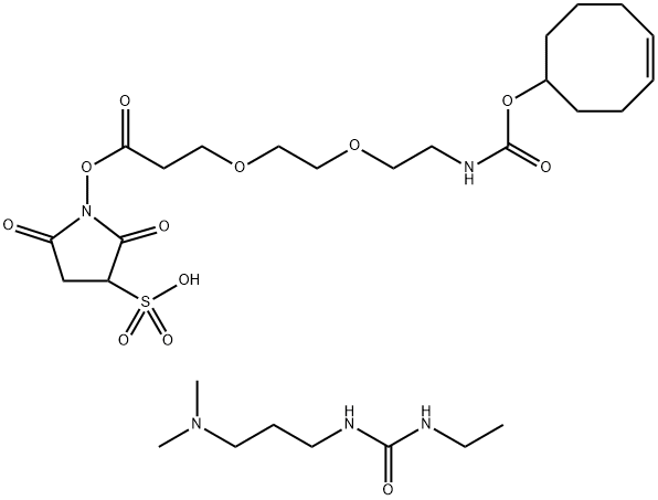 反式环辛烯-二聚乙二醇-磺基-活性酯, 2353409-48-8, 结构式