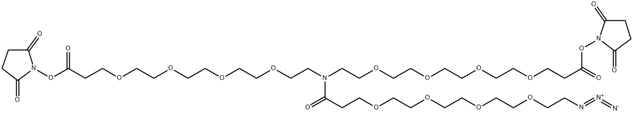 N-(Azido-PEG4)-N-bis(PEG4-NHS ester) Structure