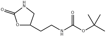 (2-(2-氧代噁唑烷-5-基)乙基)氨基甲酸叔丁酯 结构式