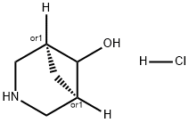 3-Azabicyclo[3.1.1]heptan-6-ol, hydrochloride (1:1), (1R,5S)-rel- Structure