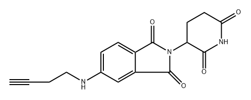 5-(but-3-yn-1-ylamino)-2-(2,6-dioxopiperidin-3-yl)isoindoline-1,3-dione Struktur