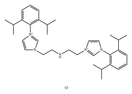 1-(2,6-二异丙基苯基)-3-(2-((2-(3-(2,6-二异丙基苯基)-1H-咪唑-3-鎓-1-基)乙基)氨基)乙基)-1H-吡啶-3-氯化铵, 2360905-53-7, 结构式