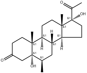 Pregnane-3,20-dione, 5,17-dihydroxy-6-methyl-, (5α,6β)- Structure