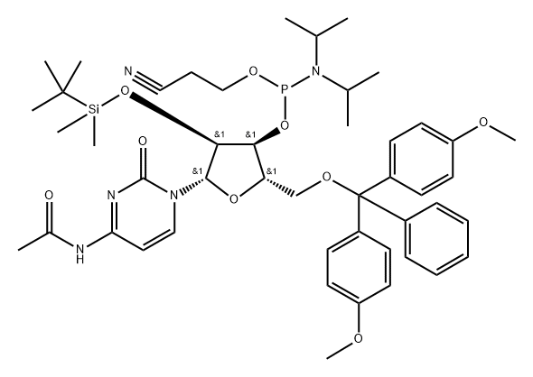 L-RC(AC)亚磷酰胺单体 结构式