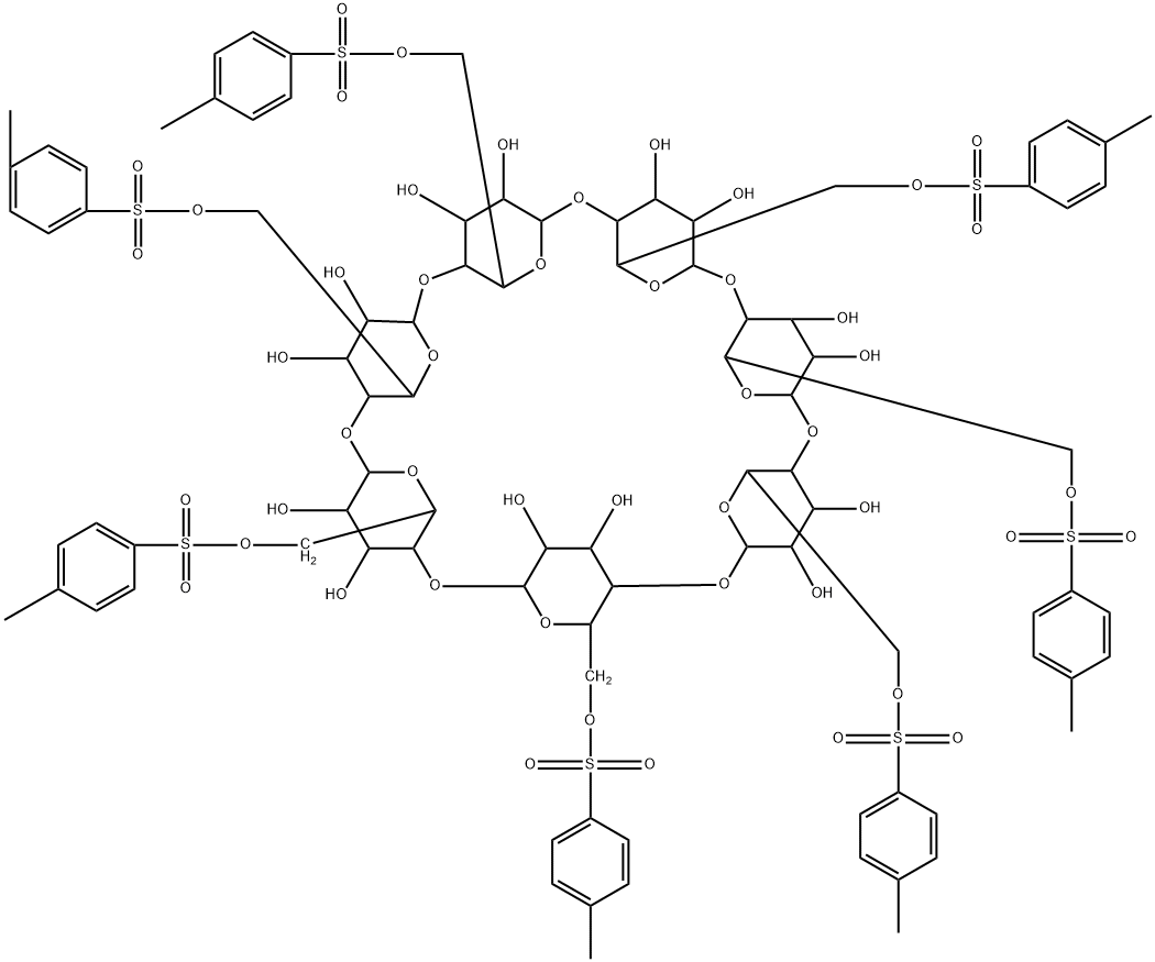 PER(6-O-(P-TOLUENESULFONYL))-BETA-CYCLODEXTRIN 结构式