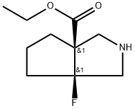 Ethyl (3aR,6aS)-6a-fluorohexahydrocyclopenta[c]pyrrole-3a(1H)-carboxylate Struktur