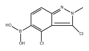 (3,4-Dichloro-2-methyl-2H-indazol-5-yl)boronic acid Struktur