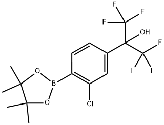 2-(3-氯-4-(4,4,5,5-四甲基-1,3,2-二氧杂硼烷-2-基)苯基)-1,1,3,3,3-六氟丙烷-2-醇,2376598-55-7,结构式