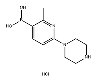 2-Methyl-6-(piperazin-1-yl)pyridin-3-yl]boronic acid hydrochloride 结构式