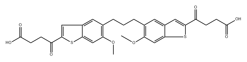 Benzo[b]thiophene-2-butanoic acid, 5,5'-(1,3-propanediyl)bis[6-methoxy-γ-oxo- Structure