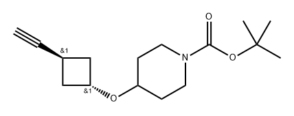 4-(TRANS-3-乙炔基环丁氧基)哌啶-1-羧酸叔丁酯 结构式