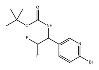 (1-(6-溴吡啶-3-基)-2,2-二氟乙基)氨基甲酸叔丁酯 结构式