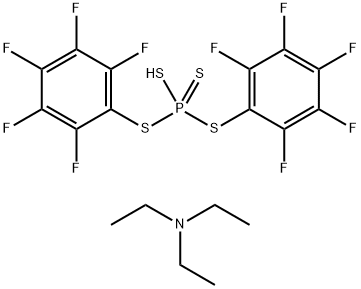 Phosphorotetrathioic acid, bis(2,3,4,5,6-pentafluorodiphenyl) ester, compd. with N,N-diethylethanamine (1:1) Structure