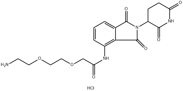 Acetamide, 2-[2-(2-aminoethoxy)ethoxy]-N-[2-(2,6-dioxo-3-piperidinyl)-2,3-dihydro-1,3-dioxo-1H-isoindol-4-yl]-, hydrochloride (1:1) Structure