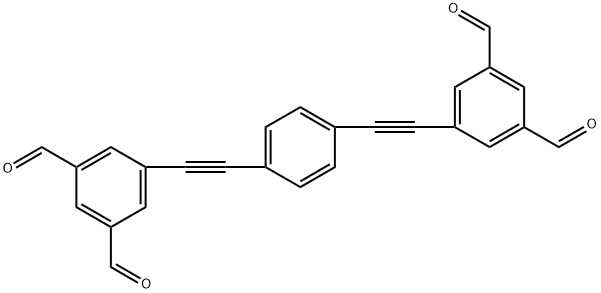 5,5'-(1,4-phenylenebis(ethyne-2,1-diyl))diisophthalaldehyde 结构式