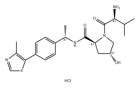 (2S,4R)-1-((S)-2-amino-3-methylbutanoyl)-4-hydroxy-N-((S)-1-(4-(4-methylthiazol-5-yl)phenyl)ethyl)pyrrolidine-2-carboxamide 结构式