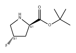 (2R,4S)-4-氟吡咯烷-2-羧酸叔丁酯 结构式