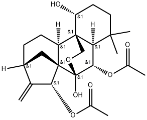 7,20-环氧贝壳杉-16-烯-1BETA,6BETA,7BETA,15BETA-四醇 6,15-二乙酸酯,23811-50-9,结构式