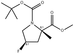 1-(tert-butyl) 2-methyl (2S,4R)-4-fluoro-2-methylpyrrolidine-1,2-dicarboxylate 结构式