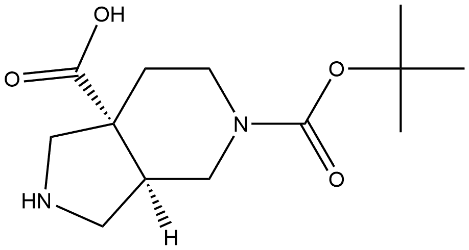 rac-(3aR,7aR)-5-[(tert-butoxy)carbonyl]-octahydro-1H-pyrrolo[3,4-c]pyridine-7a-carboxylic acid, cis Structure