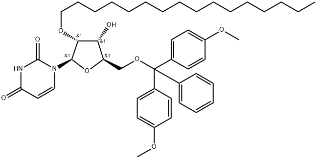 Uridine, 5'-O-[bis(4-methoxyphenyl)phenylmethyl]-2'-O-hexadecyl- Structure