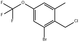 1-Bromo-2-(chloromethyl)-3-methyl-5-(trifluoromethoxy)benzene 结构式