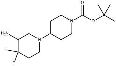 tert-Butyl 3-amino-4,4-difluoro-[1,4'-bipiperidine]-1'-carboxylate 化学構造式