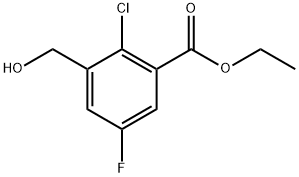 Ethyl 2-chloro-5-fluoro-3-(hydroxymethyl)benzoate 结构式