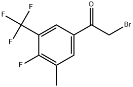 2-Bromo-1-[4-fluoro-3-methyl-5-(trifluoromethyl)phenyl]ethanone,2384777-05-1,结构式
