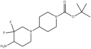 1,4'-Bipiperidine]-1'-carboxylic acid, 4-amino-3,3-difluoro-, 1,1-dimethylethyl ester Structure