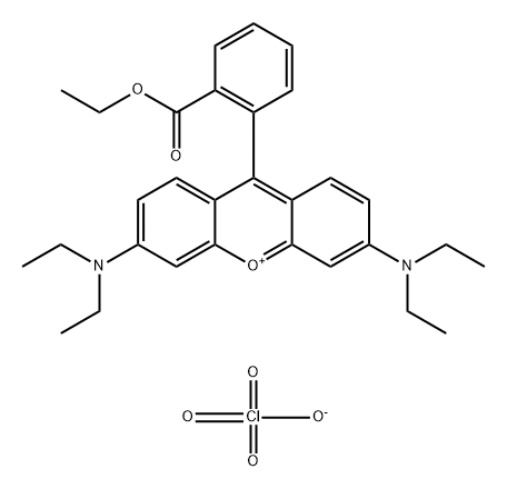 3,6-ビス(ジエチルアミノ)-9-[2-(エトキシカルボニル)フェニル]キサンチリウム・ペルクロラート 化学構造式