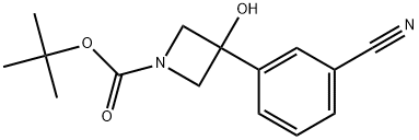 1,1-Dimethylethyl 3-(3-cyanophenyl)-3-hydroxy-1-azetidinecarboxylate 结构式