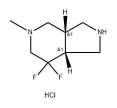 rel-(3aS,7aR)-7,7-difluoro-5-methyl-2,3,3a,4,6,7a-hexahydro-1H-pyrrolo[3,4-c]pyridine?dihydrochloride 结构式
