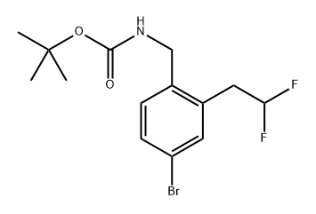 4-溴-2-(2,2-二氟乙基)苄基氨基甲酸叔丁酯 结构式