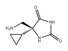 (R)-5-氨基甲基-5-环丙基-咪唑烷-2,4-二酮 结构式