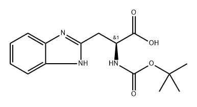 N-α-(t-Butoxycarbonyl)-3-(benzimidazol-2-yl)-L-alanine 结构式