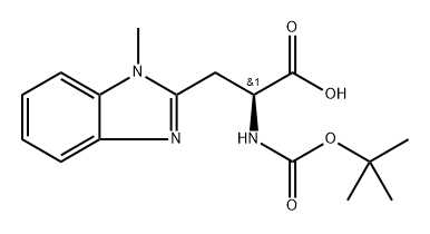 N-α-(t-Butoxycarbonyl)-3-(1-methylbenzimidazol-2-yl)-L-alanine Structure