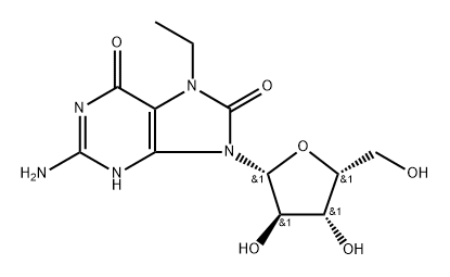 7-Ethyl-7,8-dihydro-8-oxo-9-(beta-D-xylofuranosyl)guanine Struktur