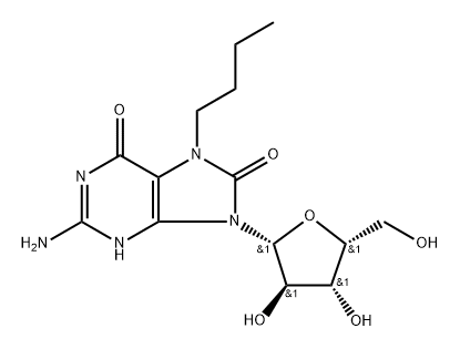 7-n-Butyl-7,8-dihydro-8-oxo-9-(beta-D-xylofuranosyl)guanine 结构式