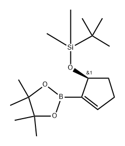 (S)-叔丁基二甲基((2-(4,4,5,5-四甲基-1,3,2-二氧硼杂环戊烷-2-基)环戊-2-烯-1-基)氧基)硅烷 结构式