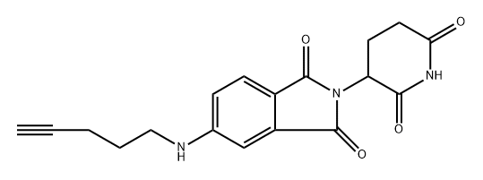 2-(2,6-dioxopiperidin-3-yl)-5-(pent-4-yn-1-ylamino)isoindoline-1,3-dione Struktur