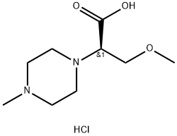 1-Piperazineacetic acid, α-(methoxymethyl)-4-methyl-, hydrochloride (1:2), (αR)- Structure