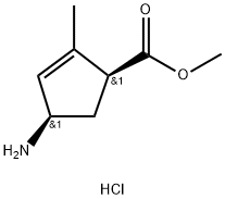 (1S,4R)-4-氨基-2-甲基环戊-2-烯-1-羧酸甲酯盐酸盐,2410641-42-6,结构式
