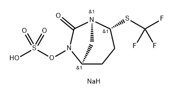 sodium (2R,5R)-7-oxo-2-[(trifluoromethyl)sulfanyl]-1,6-diazabicyclo[3.2.1]octan-6-yl sulfate Struktur