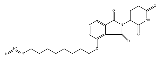 4-((8-azidooctyl)oxy)-2-(2,6-dioxopiperidin-3-yl)isoindoline-1,3-dione Struktur
