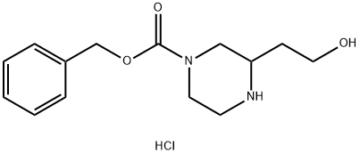 3-(2-羟乙基)哌嗪-1-羧酸苄酯盐酸盐, 2411635-15-7, 结构式