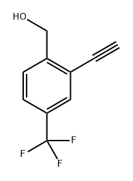 (4-ethynyl-2-(trifluoromethyl)phenyl)methanol 结构式